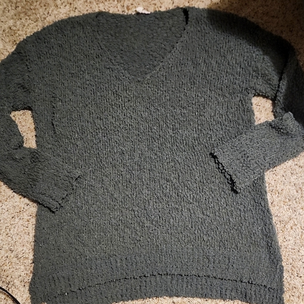 Cozy Green Textured Sweater